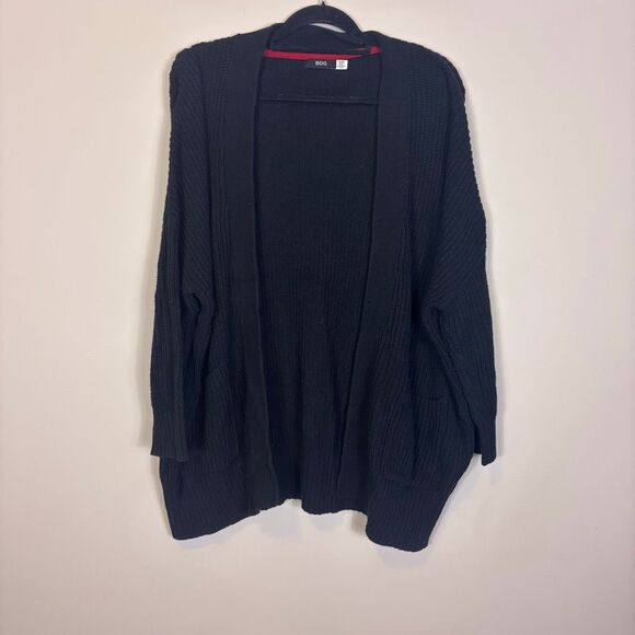 BDG Urban Outfitters Black Ribbed Open Cardigan Sweater Size Medium - Picture 1 of 6